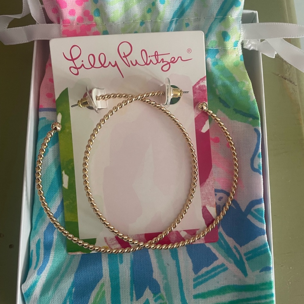 Lilly Pulitzer Gold Hoop Earrings